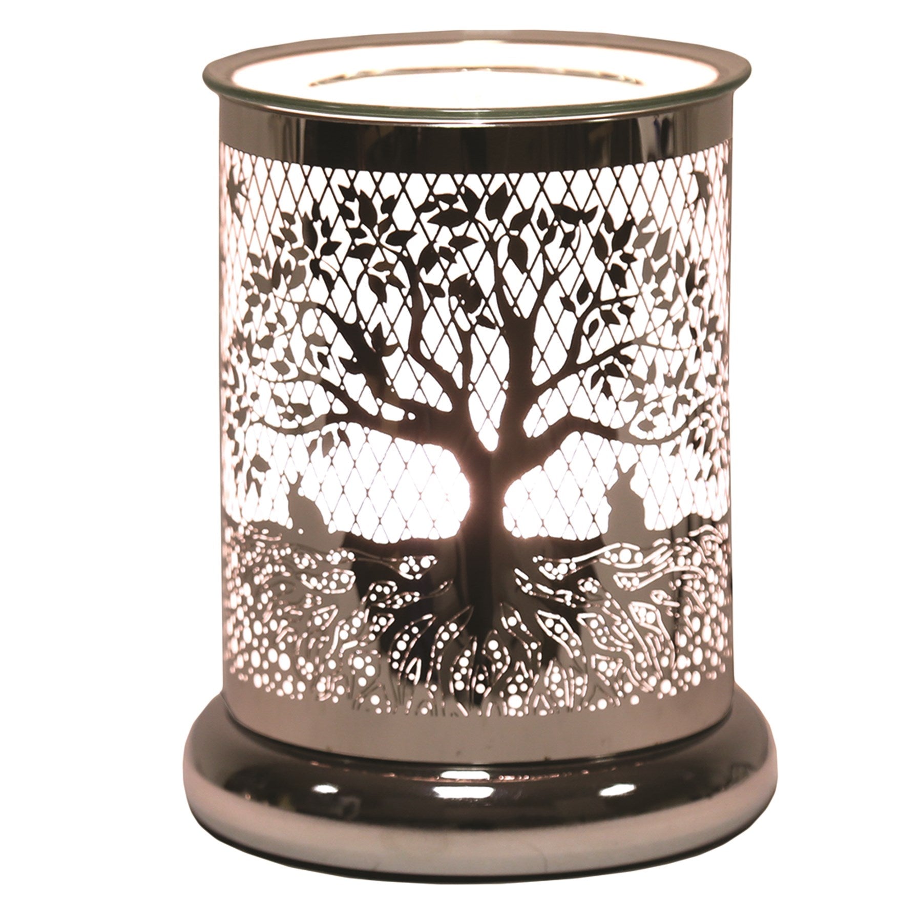 Aroma - Silver Tree of Life - Electric Wax Melt Warmer Touch Control
