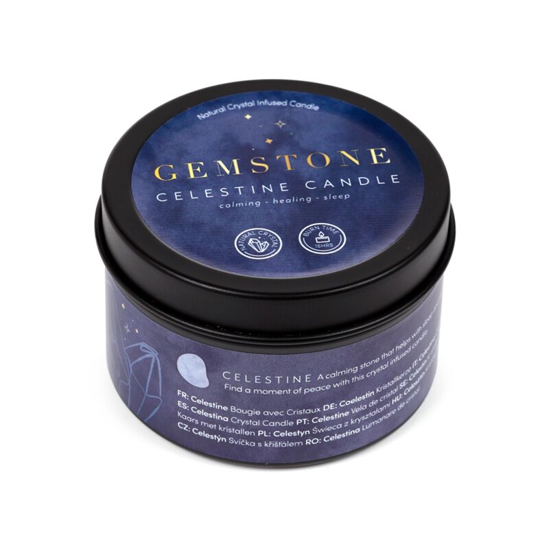 Gemstone Celestine Candle
