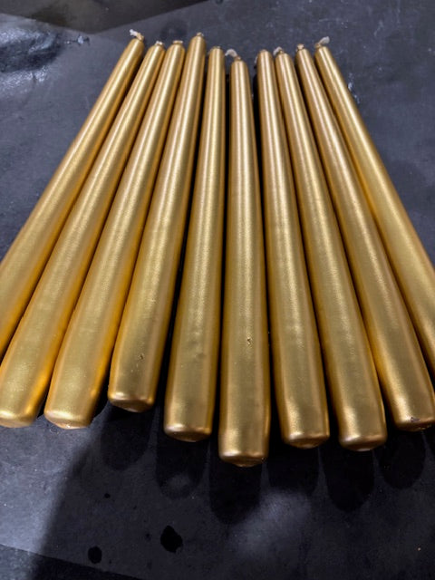 Gold Tapered Dinner Candles