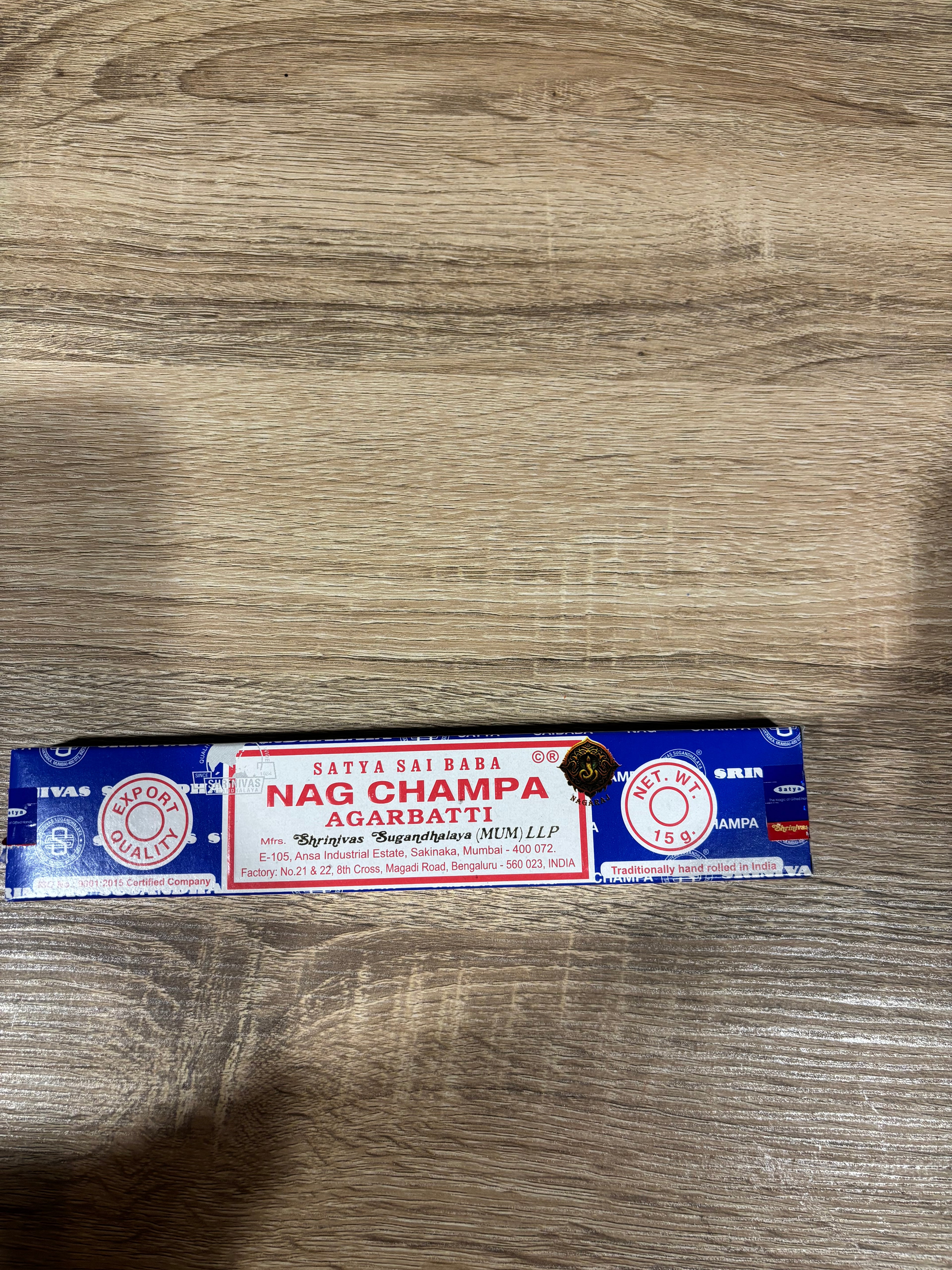 Satya Sai Baba Nag Champa Incense Sticks 15g