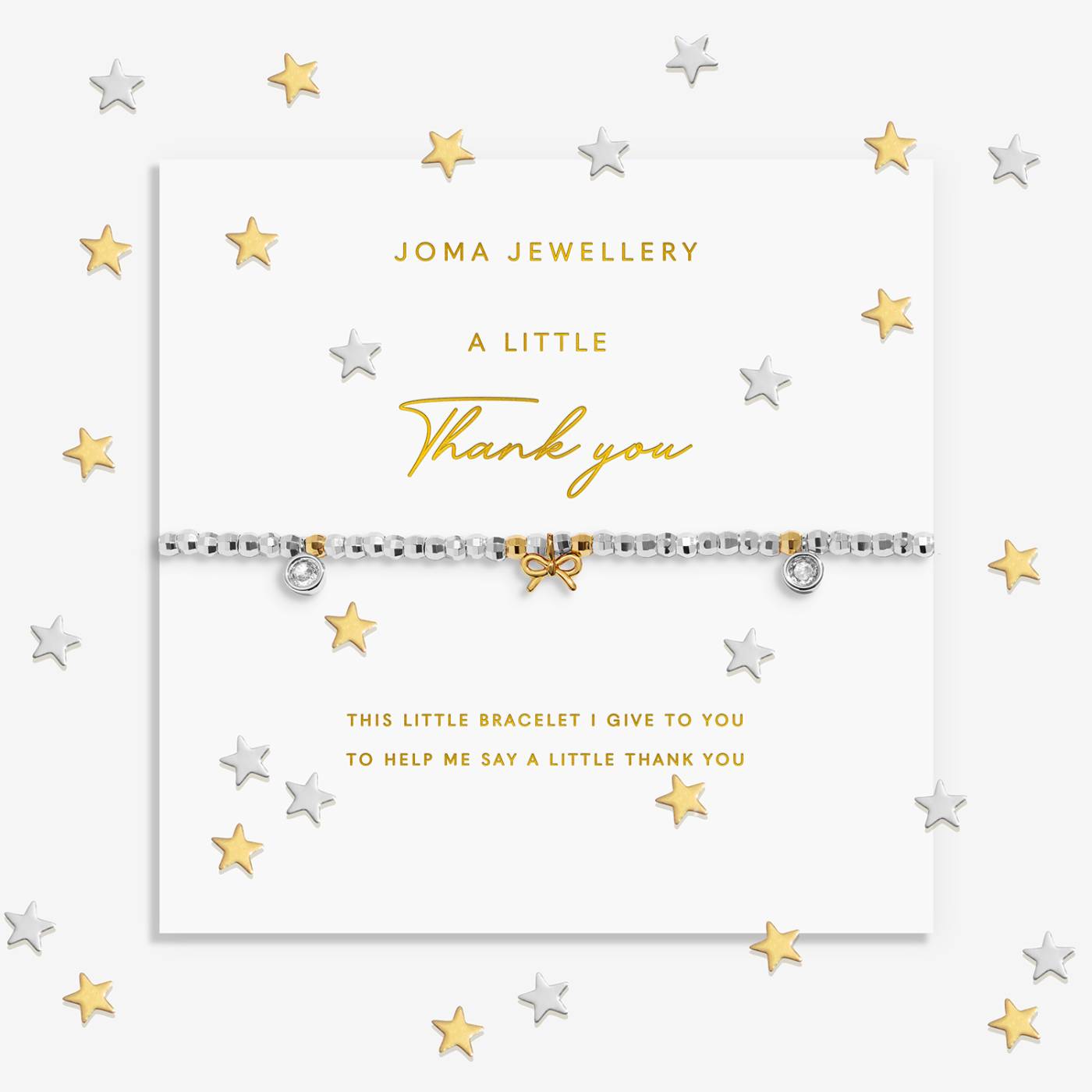 Sparkle Confetti A Little 'Thank You' Bracelet In Silver and Gold Plating - Joma