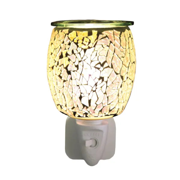 Aroma -  Silver Glass Mosaic (12cm) Wax Melter Plug In