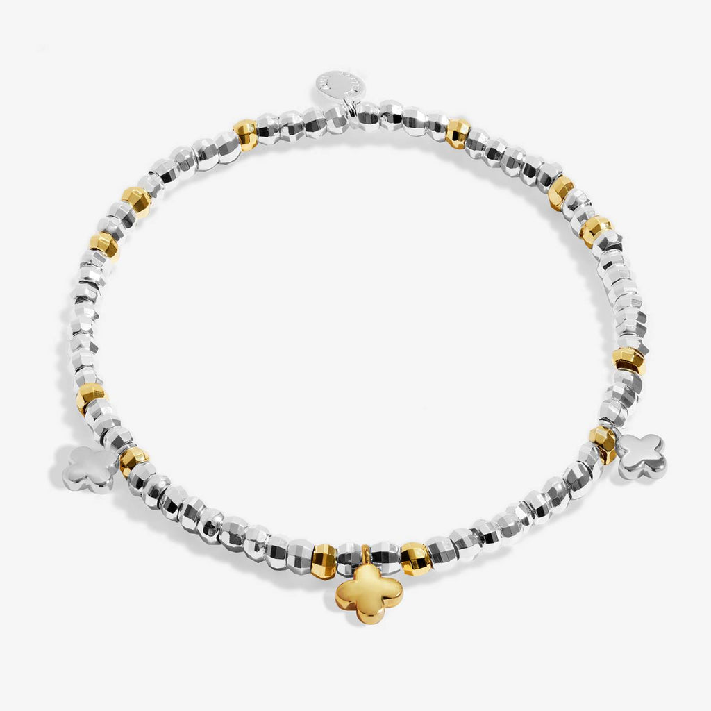 Sparkle Confetti A Little 'Friendship, Laughter, Happiness' Bracelet in Silver & Gold