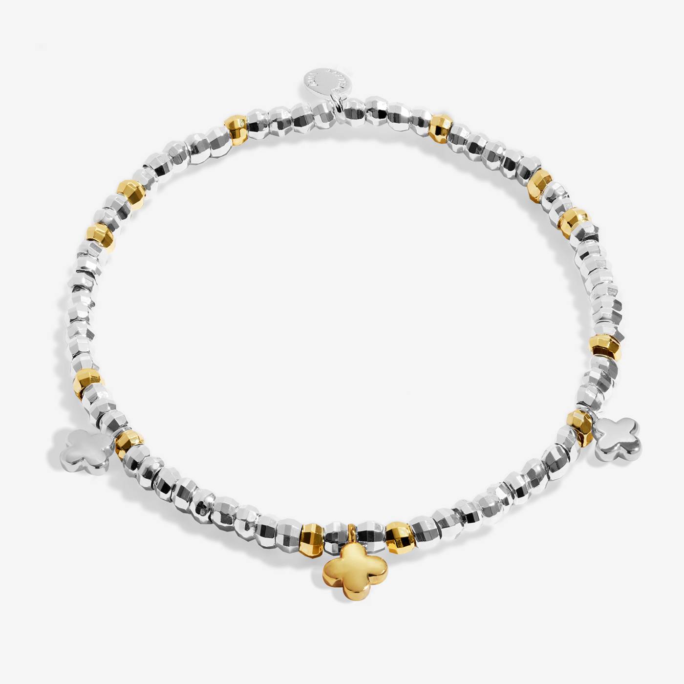 Sparkle Confetti A Little 'Friendship, Laughter, Happiness' Bracelet in Silver & Gold