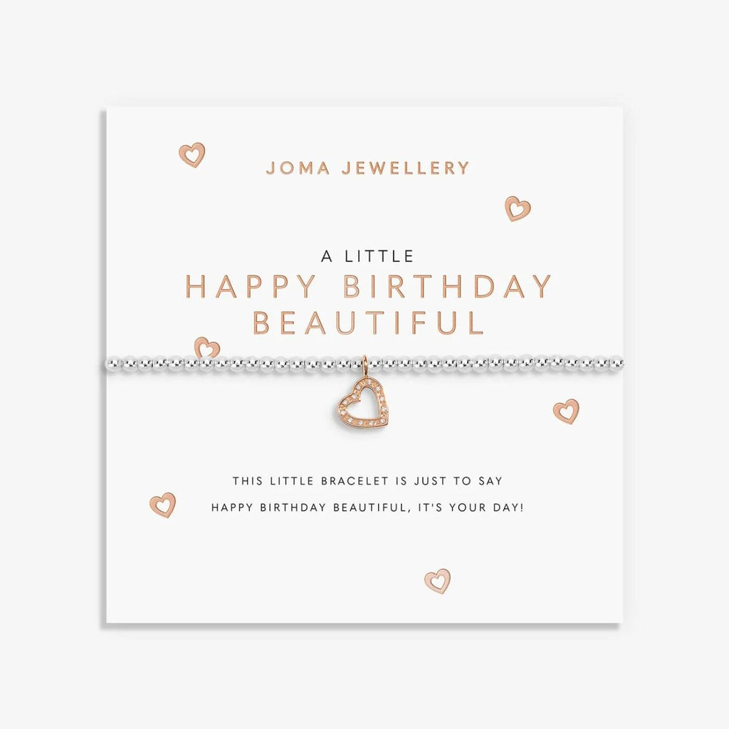 Joma A Little 'Happy Birthday Beautiful' Bracelet – Silver & Rose Gold