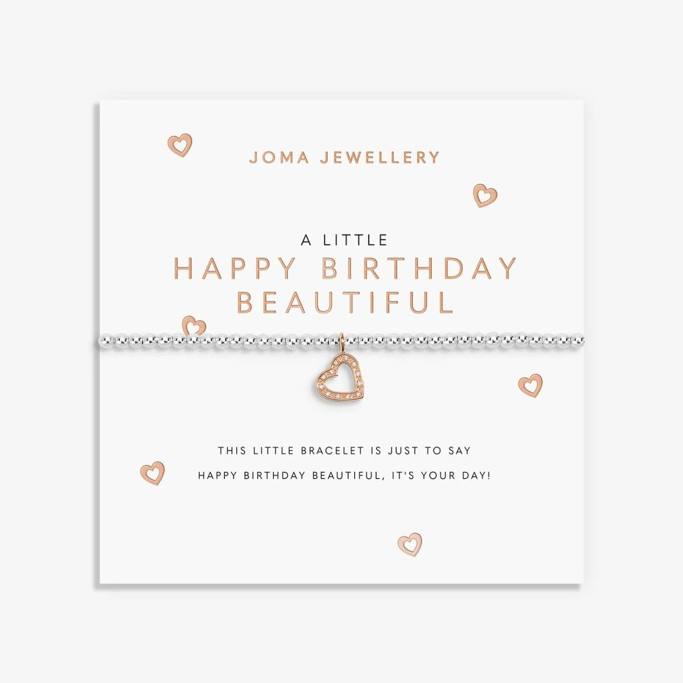 Joma A Little 'Happy Birthday Beautiful' Bracelet – Silver & Rose Gold