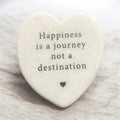 Happiness is a journey not a destination - marble heart