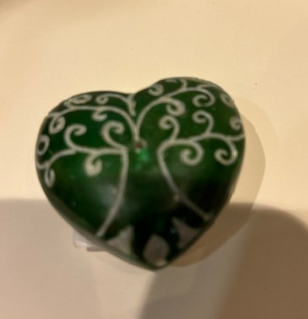 Green Carved Soapstone Chakra Heart Tree of Life Incense Stick Burner