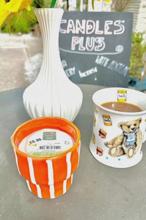 Orange Citronella Candle Pot