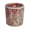 Red and Gold Crackle Votive/Tealight Holder (7cm~)