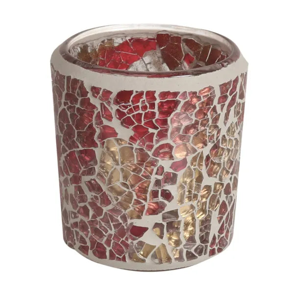 Red and Gold Crackle Votive/Tealight Holder (7cm~)