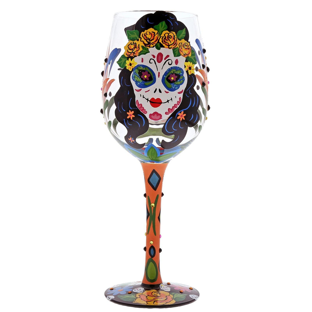 Lolita Sugar Skulls Wine Glass