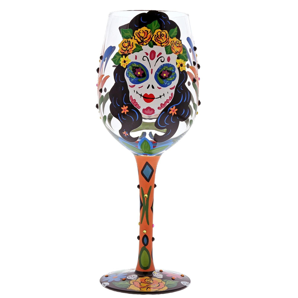 Lolita Sugar Skulls Wine Glass