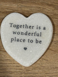 Marble Slogan Heart - Together is a wonderful place to be