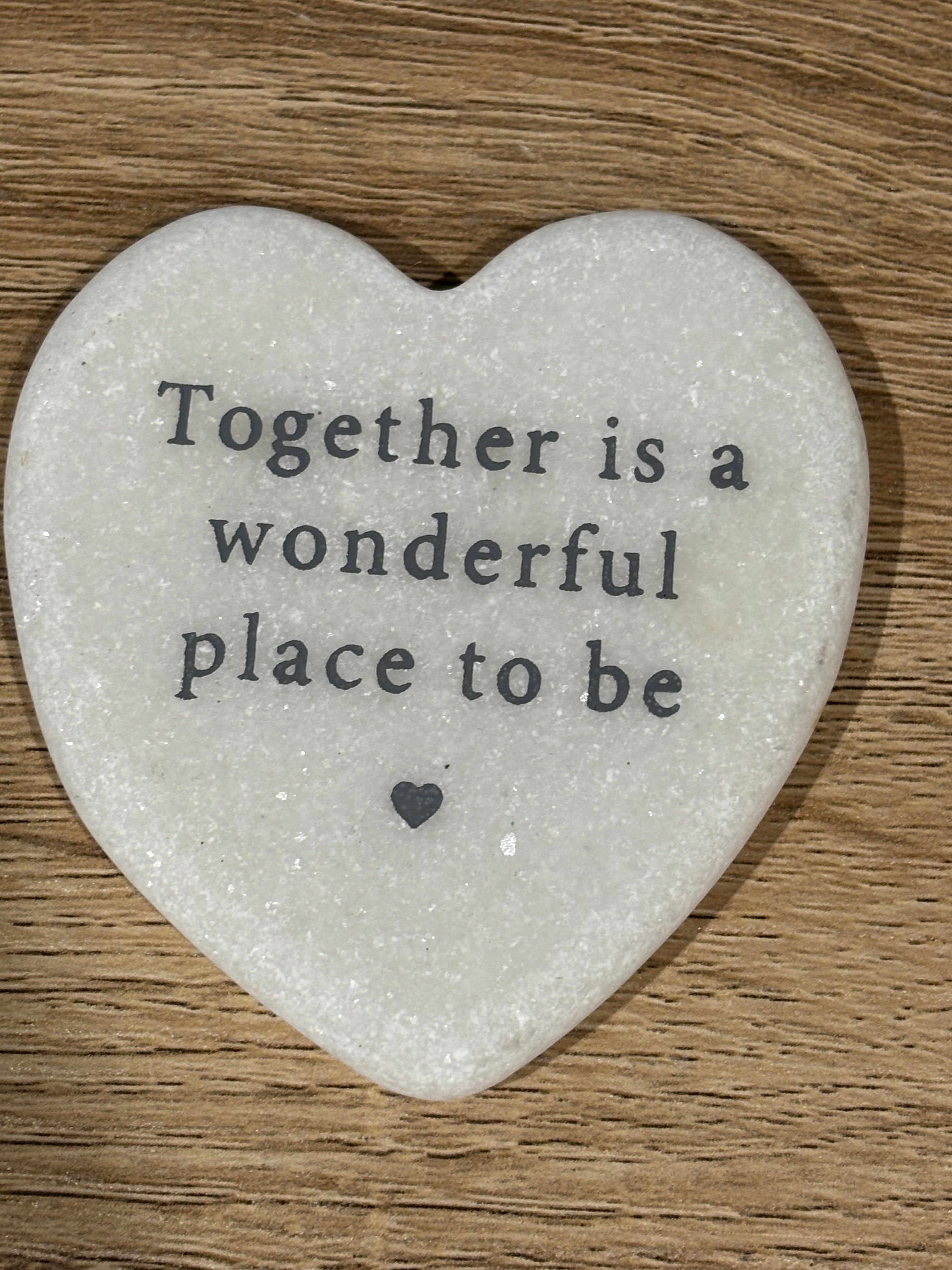 Marble Slogan Heart - Together is a wonderful place to be