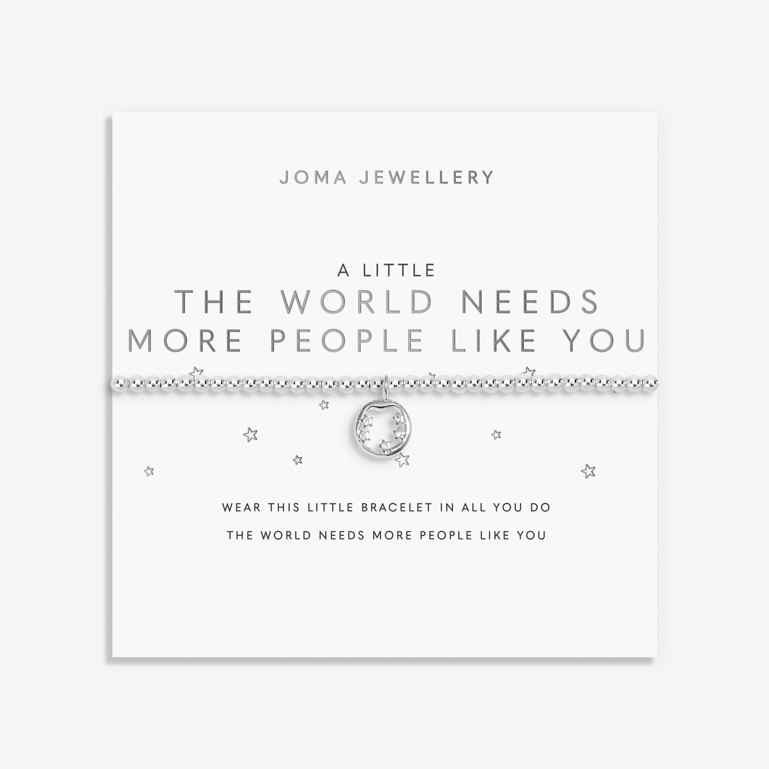 A Little 'The World Needs More People Like You' Bracelet in Silver Plating
