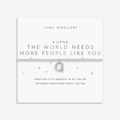 A Little 'The World Needs More People Like You' Bracelet in Silver Plating