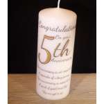 Personalised Candles - Ready Made Candles - Anniversary Candles
